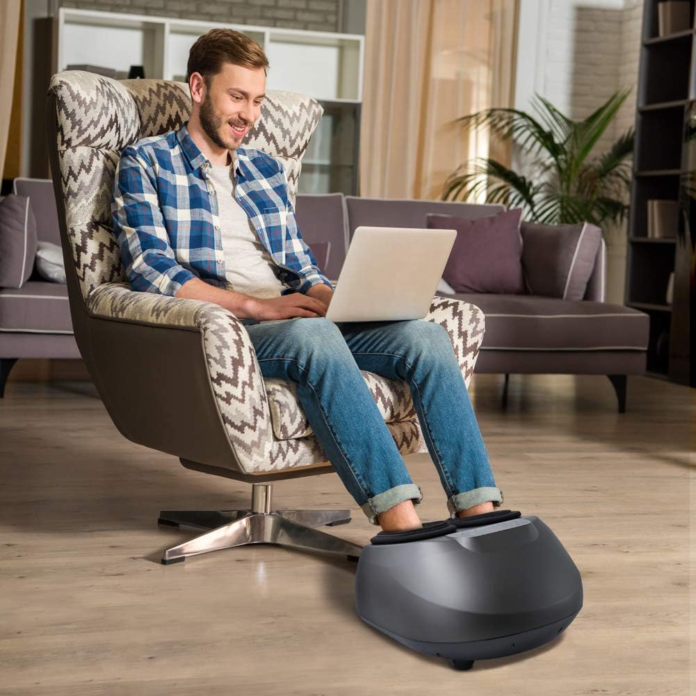 MUJERBAY Foot Massager with Heat, Shiatsu Massage Machine with Air Compression, Deep Kneading Remote Control, 5 Instensy, Relieve Pain and Improve Blood Circulation, masajeador de pies: Health & Personal Care
