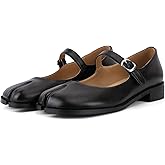 VOZTOLLS Tabi Mary Jane Shoes Women Split Toe Ankle Buckle Strap Womens Flats Comfort Casual Dressy Party School Work Dress Pumps Shoes