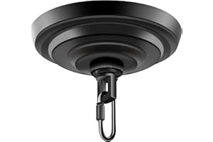 MAYOMAJO 6 Inch Light Canopy Kit with Heavy Duty, Replacement Cover Plate with Mounting Hardware for Chandelier, Pendant Light, Swag Light, Flower Basket or DIY Projects (Black)