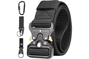 AivaToba Tactical Belt for Men, Military Belt With Quick-Release Metal Buckle, 125cm Heavy-Duty Nylon Work Belt
