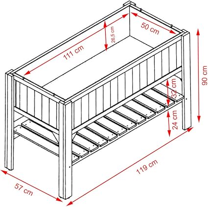 HABAU - Caseta de Exterior para Cultivos de Suelo Alto, 119 x 57 x ...