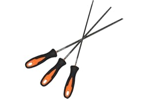 MORROWIND Chainsaw Sharpening File Set, 3pcs Round Steel Chain Saw Files with Plastic Handle – 5/32, 3/16, 7/32 Inch (4/4.8/5