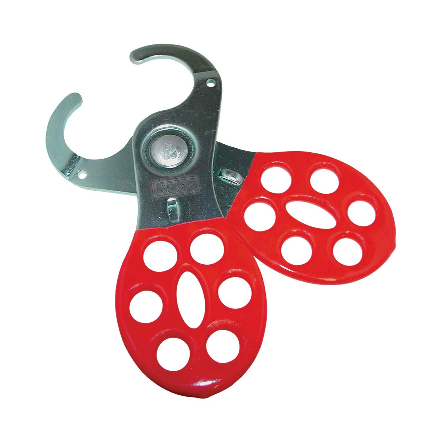 Kasp K20038D Lock Off Hasp, Silver/Red, 38 mm