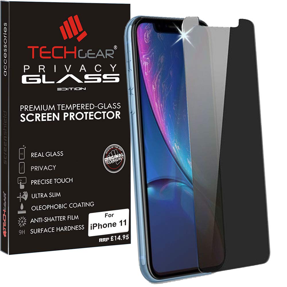 TECHGEAR Anti Spy Screen Protector for iPhone 11 - PRIVACY GLASS Edition Genuine Tempered Glass Screen Protector Guard Cover Compatible with Apple iPhone 11