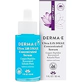 DERMA E Ultra Lift DMAE Concentrated Serum – All Natural Skin Firming & Hydrating Serum with Copper Peptides and Resveratrol – Concentrated Facial Skin Care, 1oz