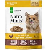 ULTIMATE PET NUTRITION Nutra Minis Air-Dried Dog Training Treats, Chicken | Grain-free, no fillers or additives, vet-developed high-value training reward or food topper, all breeds/sizes