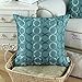 CaliTime Faux Silk Throw Pillow Cover Case for Couch Sofa Home Decor Two-Tone Circles Rings Geometric Chain Embroidered 18 X 18 Inches Teal
