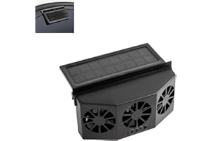 Supercap - Solar Powered Car Window Exhaust Fan | 3 Fan Car Solar Power Air Vent Radiator | Car Air Purifier For Vehicle Ventilation (black)