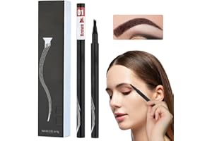 CECURPO Eyebrow Microblading Pen, 2PCS Microblading Eyebrow Pen Tattoo Pencil 4 Fork Tip, Waterproof Magic Eyebrow Pencil Microblading Eyebrow Pencil for Natural Makeup (Brown)