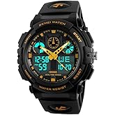 MASTOP Men's Digital Analog Sports Military Watches Waterproof Outdoor LED Backlight Display Alarm Stopwatch