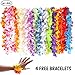 Hawaiian Leis Luau Party Decorations - Tropical Hawaii Silk Flower Necklace - Hula Luau Beach Pool Party Theme Accessories - for Birthday and Graduation Day Celebration (36 Pieces plus 4 Bracelets)