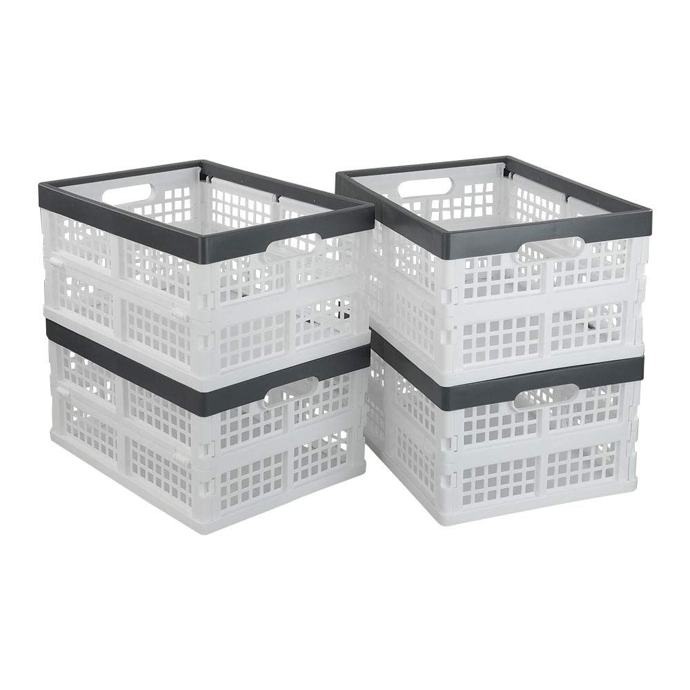 Buy Teyyvn 4Pack Collapsible Milk Crates, 15L Plastic Stackable