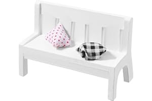 Veemoon Chair Bench Furniture Benches, Vintage Decor Porch Accessories : Dollhouse DIY Tale Chairs, Chair+Two Mats Craft Props Home Mini Decoration Couch Cushion Throw Fairy Ornament