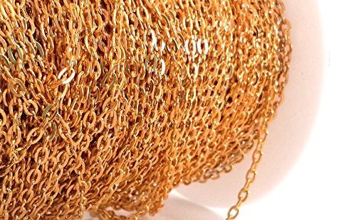 10ft (3.1 meter) gold cable chain- lead free- flat oval links- 3m…