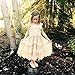 CVERRE lace Flower Rustic Burlap Girl Baby Country Wedding Flower Dress Champagne (CH, M)