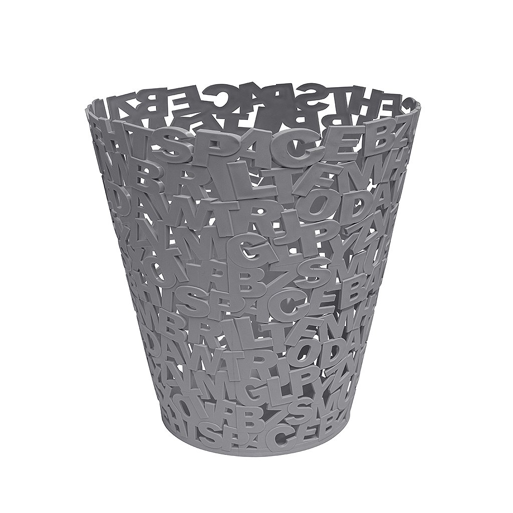 Balvi Wastebasket Letters Black colour Plastic 30cm