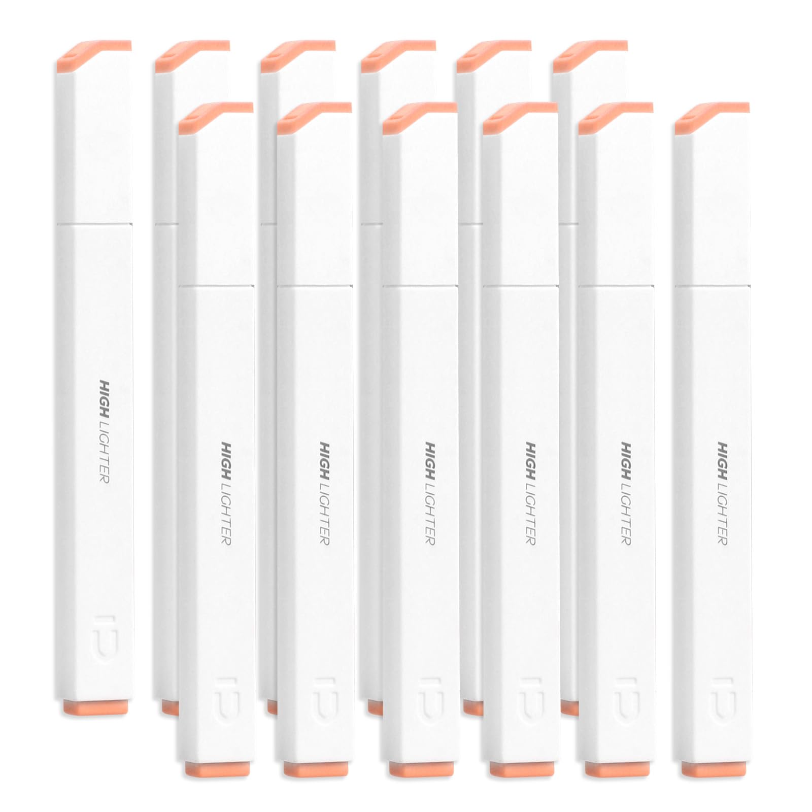 M&G Light Orange Highlighter, 12 Pack High Lighters Highlighters No Bleeds Highliters Pens Neon Soft Highlighters Bulk Clear View Bright Tip Marker for Books Home Office, Square