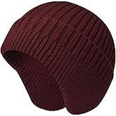 LLmoway Knit Beanie with Earflap Warm Winter Hat Soft Lightweight Stocking Cap for Men Women Youth Cold Weather Outdoor