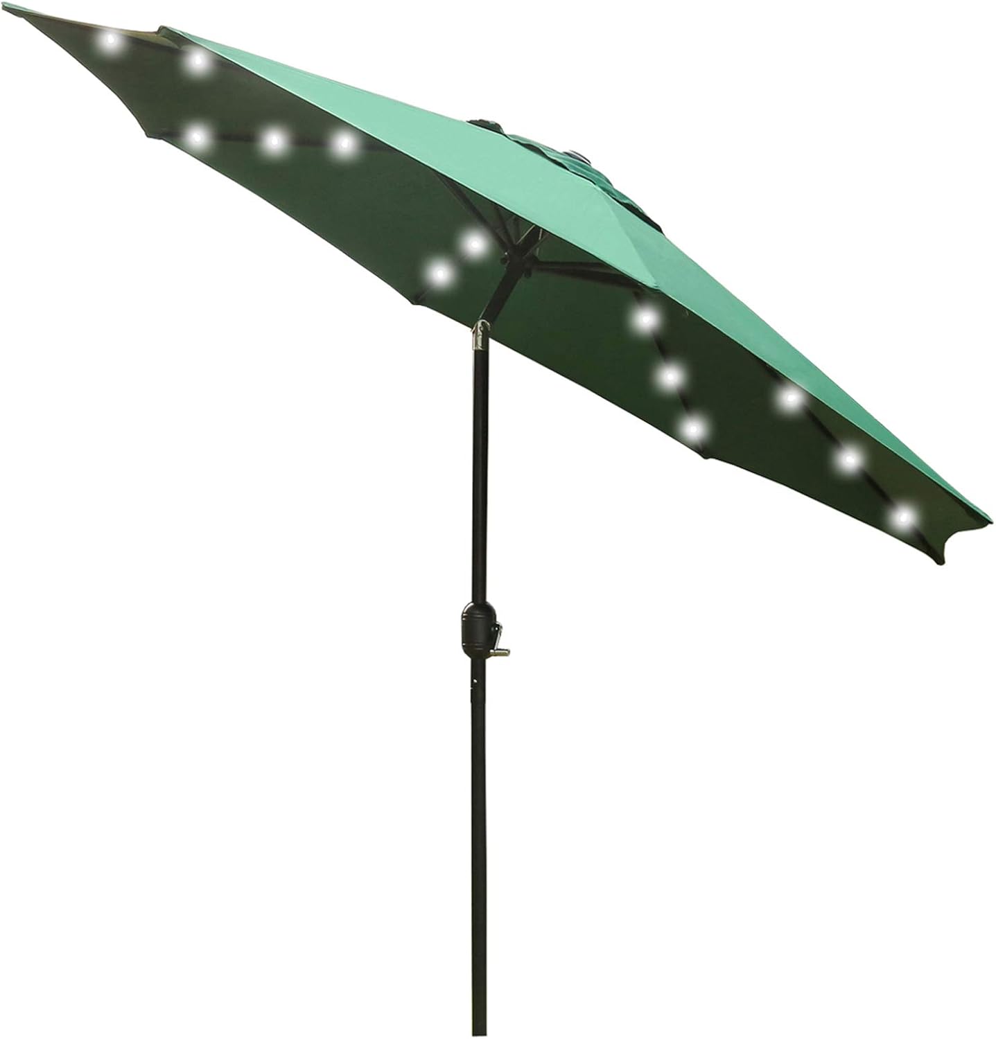 Amazon Com Sunnyglade 9 Solar 24 Led Lighted Patio Umbrella With 8 Ribs Tilt Adjustment And Crank Lift System Dark Green Garden Outdoor