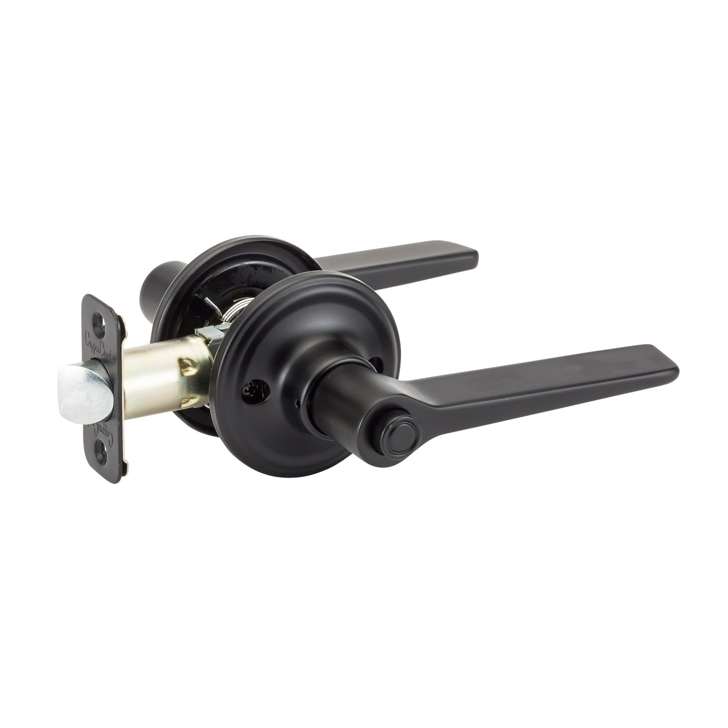 Photo 1 of Copper Creek ZL2231BC Zl2231Bc Contemporary Push Button Privacy Zane Non-Handed Lever, Black
