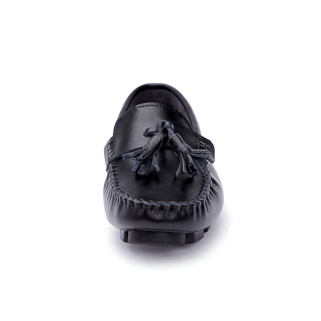 SUNROLAN Men\'s Casual Leather Slip-On Tassels Loafers Women\'s Driving Car Moccasins Outdoor Low Boat Shoes