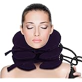 Inflatable Portable Cervical Traction Device, Relief Neck Pain, Adjustable Neck and Shoulder Brace for Decompression Purple