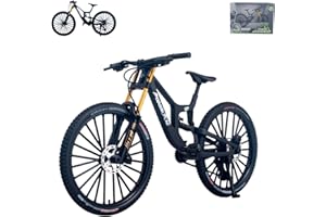 KUASTING 1:8 Scale Mountain Bike Toy DS Die-Cast Mini Finger Bicycle Model Desktop Decoration Scale Men Toy DH Alloy Bike Action Figurine Toy for Cake Topper Crafts (Black)