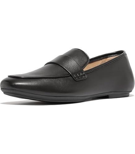 FitFlop Delicato Stud-and-Eyelet Soft Leather Loafers, Color: Black, Size: 7 (HY1-001-050)