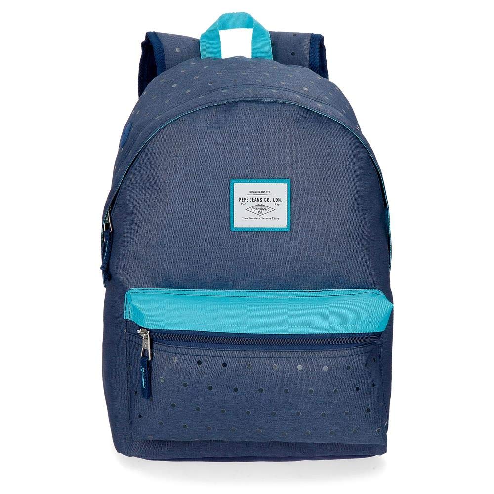 Pepe Jeans Molly Backpack Adaptable to Trolley Blue 31x42x17,5 cms Polyester 22.79L