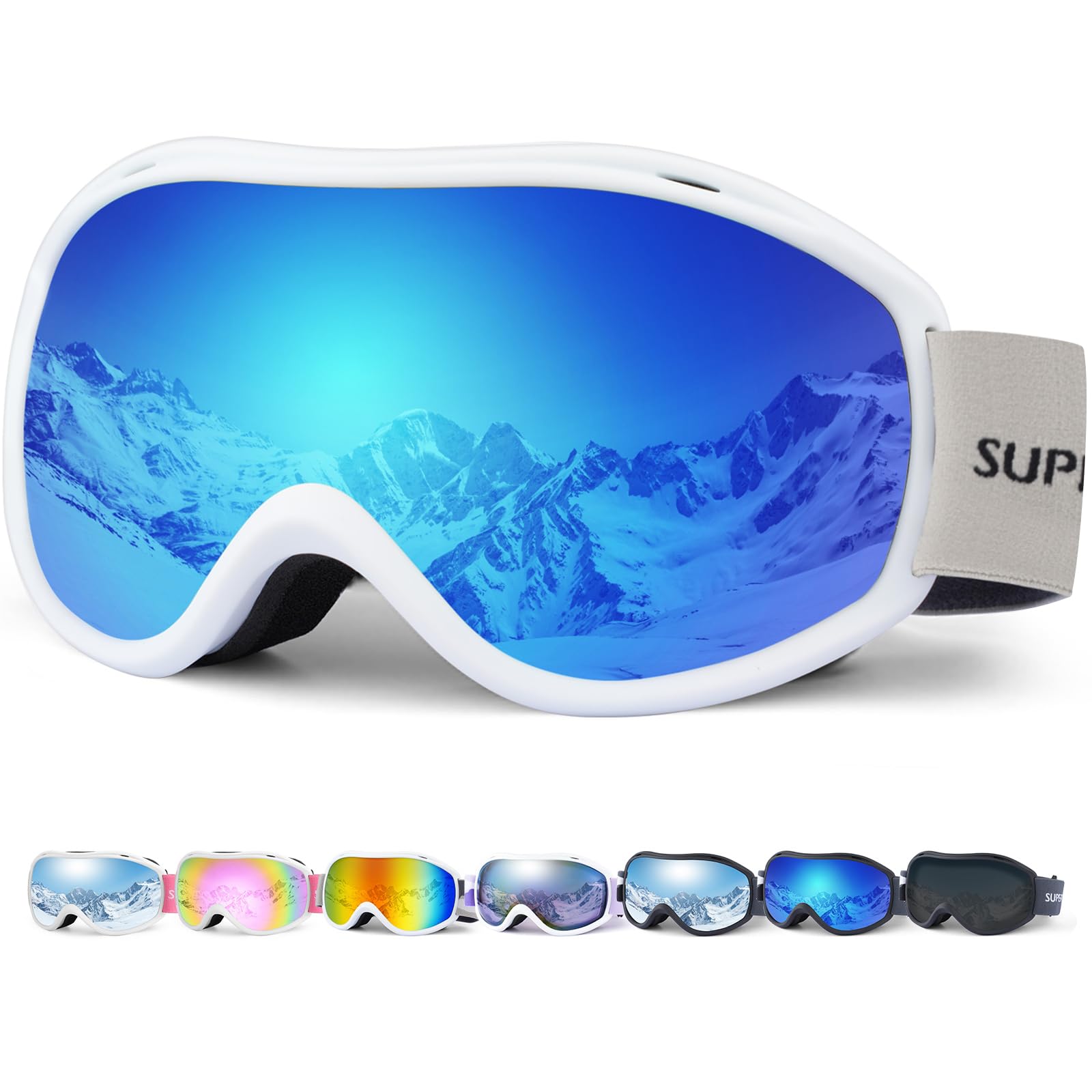 Supertrip Ski Goggles for Men Womens Anti-fog skiing goggles UV Protection Snow Snowboarding Goggles for Adult Youth