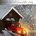 BANBERRY DESIGNS Red Truck Decor Canvas Print - Vintage Christmas Wall Art with LED and Fiber Optic Lights - Winter Scene Wall Artwork - Covered Bridge Snowy