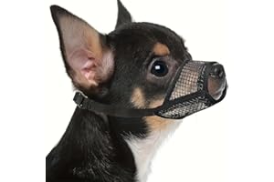 Breathable Mesh Dog Muzzle for Small & Medium Dogs - Anti-Bite, Anti-Chew Safety Muzzle with Adjustable Strap (Fits Snout Cir