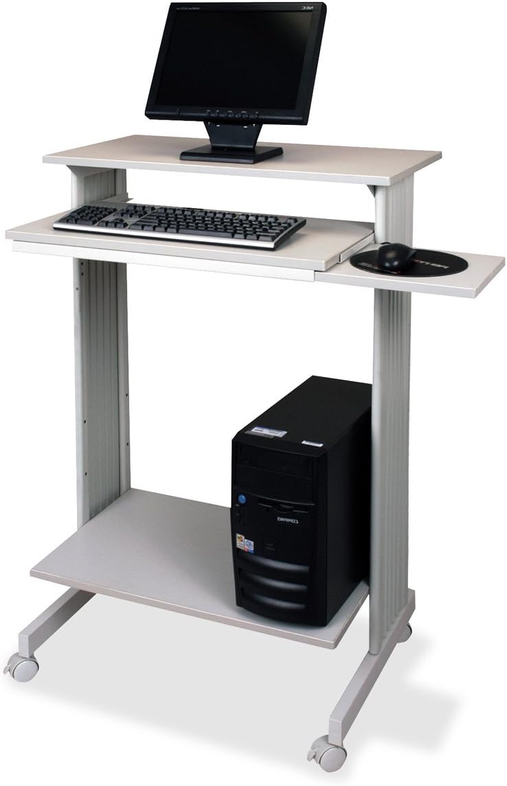 amazon standing desk on Amazon Com Sandusky Buddy 6438 18 Stand Up Fixed Height Workstation Grey Computer Monitor Stands Office Products