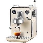 Gemilai Owl Espresso Machine, 15 Bar Professional Semi-Automatic Espresso Maker with Milk Frother Steam Wand, 57oz Removable Water Tank, Dual Display, for Cappuccino, Latte at home, G3006, Ivory White