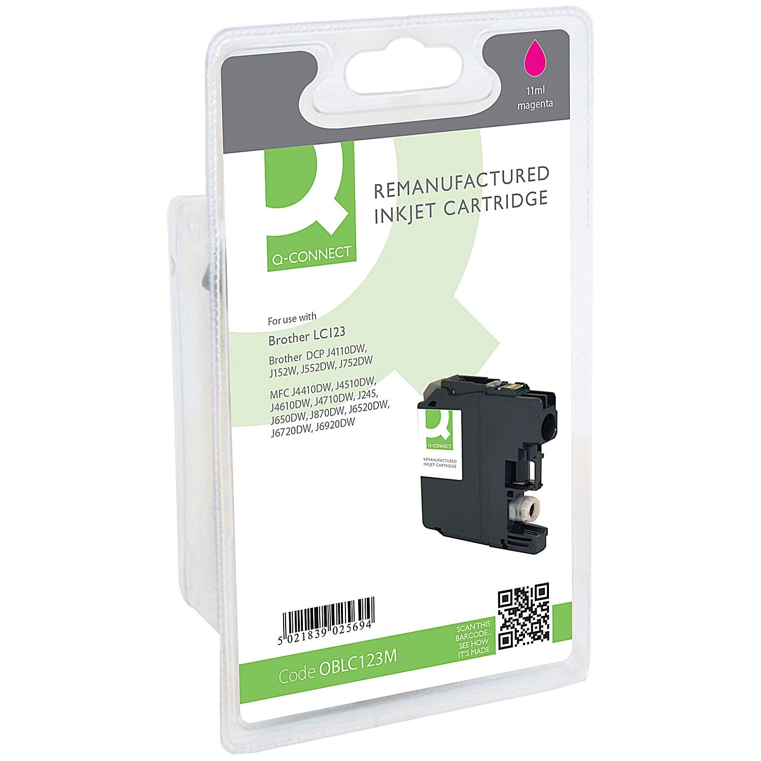 Q-Connect Brother LC123 Remanufactured Inkjet Cartridge Magenta