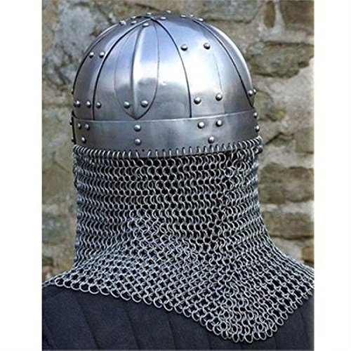 Viking Helmet Battle Armor 18G Steel and Chainmail - Image 5