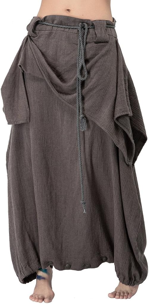 Women's Vintage Linen Cotton Harem Pants Baggy Bohemian Wide Leg Pants: Clothing