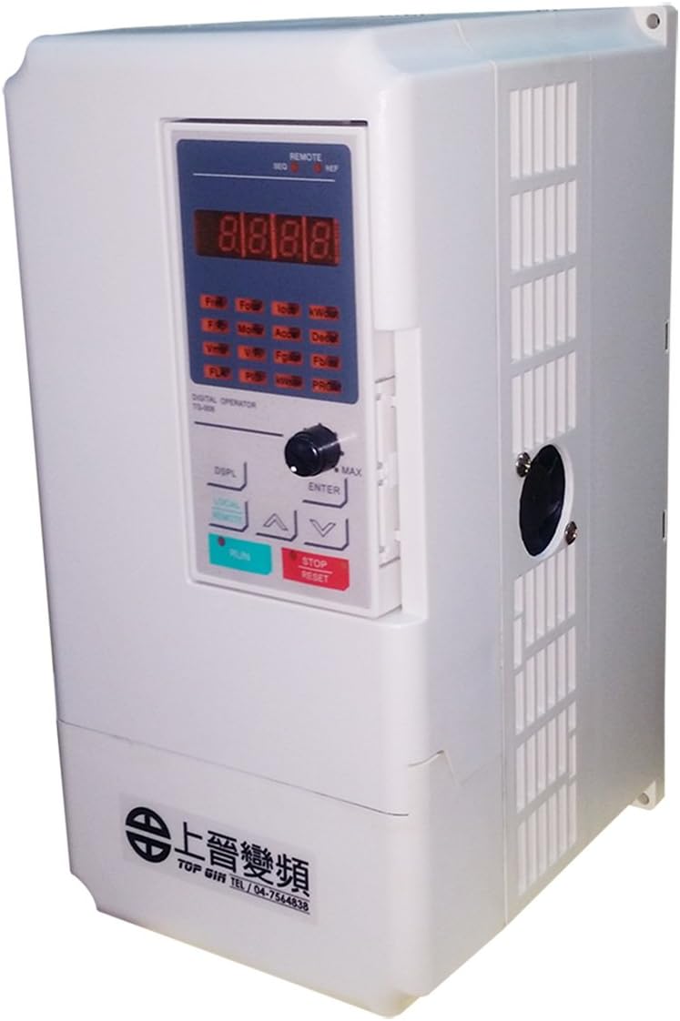 TOP GIN New General Purpose Inverter 3.7kW 5HP 220V 14A Variable Frequency Motor Drive High Performance VFD Knob Operated Control Motor Speed Control W/English Operation Manual (VFD-3.7kW 220V)