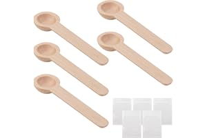 Small Wooden Spoons for Coffee Salt Sugar and Spice 2.76" x 0.75" w/Sealed Bag Pack of 5