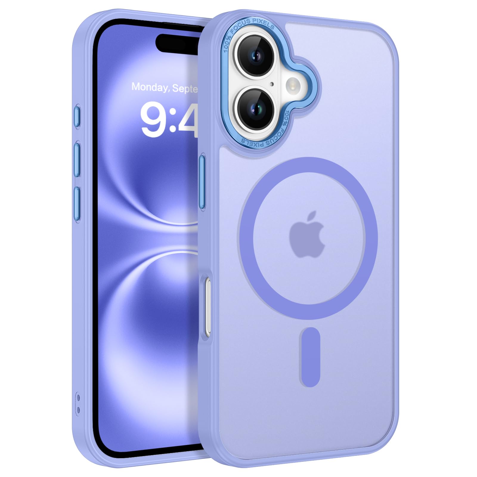 BENTOBEN Compatible with iPhone 16 Plus Case for Magnetic iPhone 16 Plus Phone Case [Compatible with Magsafe] Slim Translucent Matte Shockproof Bumper Drop Protection Women Boy Cover, Lavender Purple