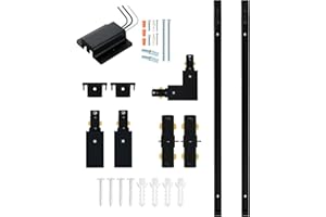 6.6FT H Track Lighting Rail Kit, Zanixor Black H Type Track Lighting Rails with Floating Canopy Connector, I Connector, End C