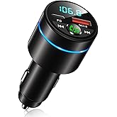 FM Transmitter for Car Bluetooth 5.3, FOCBYE Bluetooth Car Kit [All-Metal] PD 20W & QC3.0 18W Fast Car Charger, Wireless Rece