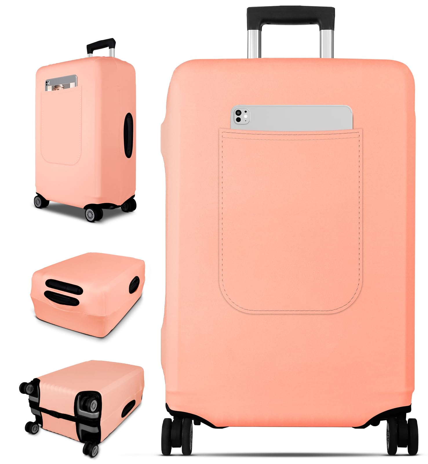 Photo 1 of Slohif Luggage Cover for Suitcase Tsa Approved Protector - Luggage Sleeve Large Suit Case Cover Travel Stretch Baggage Case Protective Washable Fit 22-24 Inch Rose