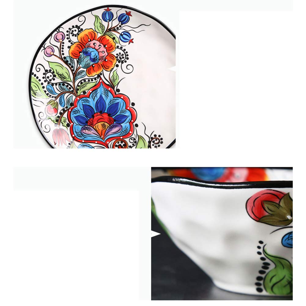 XCxDx 4 Piezas De Vajilla De Cer aacute mica Pintada A Mano Plato De