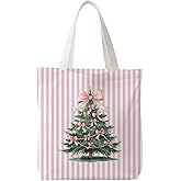 kunlisa Leopard Print Christmas Tree Tote Bag