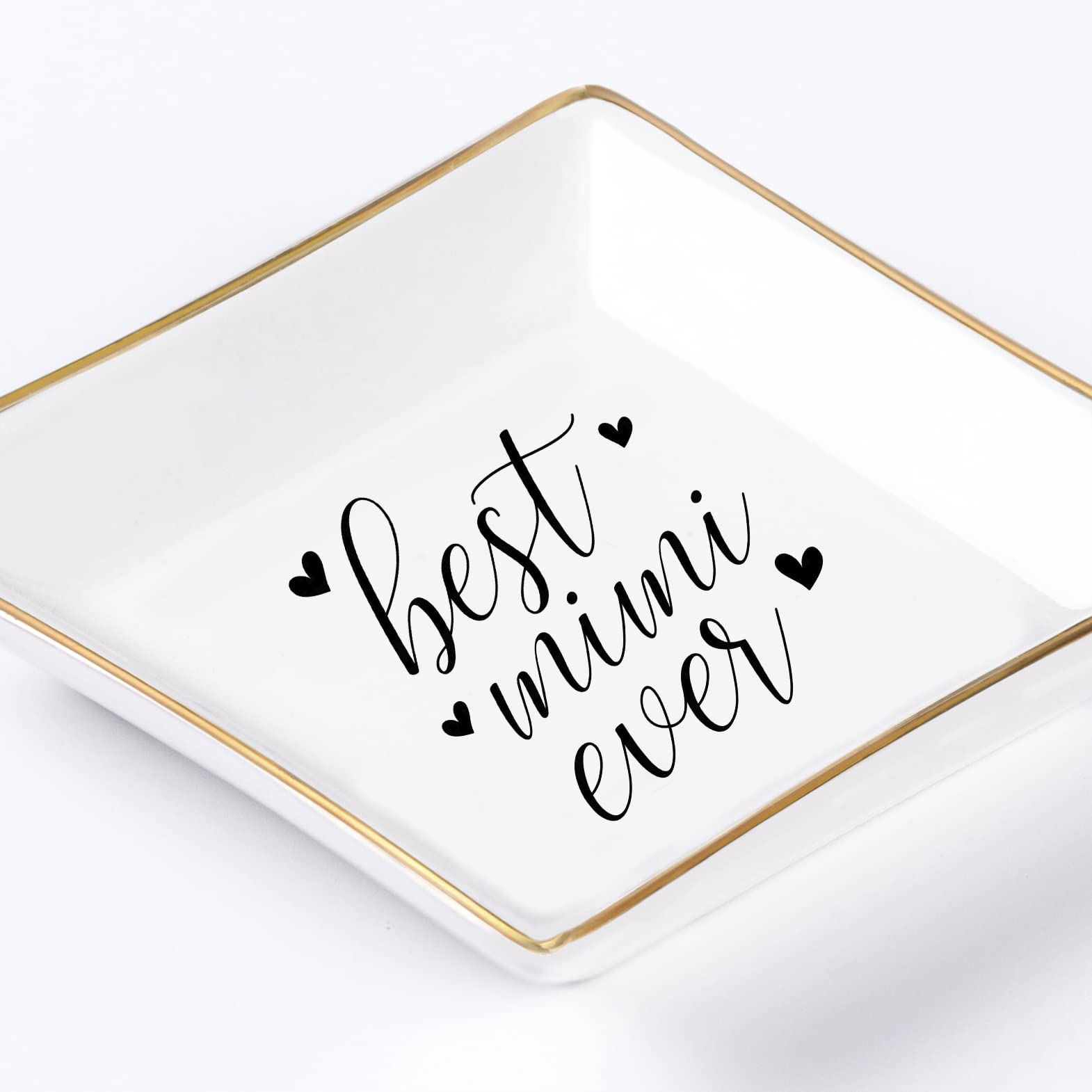 Piudee Piudee Mimi Gifts for Grandma - Best Mimi Ever Ring Trinket Dish Gift for Mimi Birthday Christmas Valentine's Mother's Day Gifts for Mimi from Grandkids Grandchildren