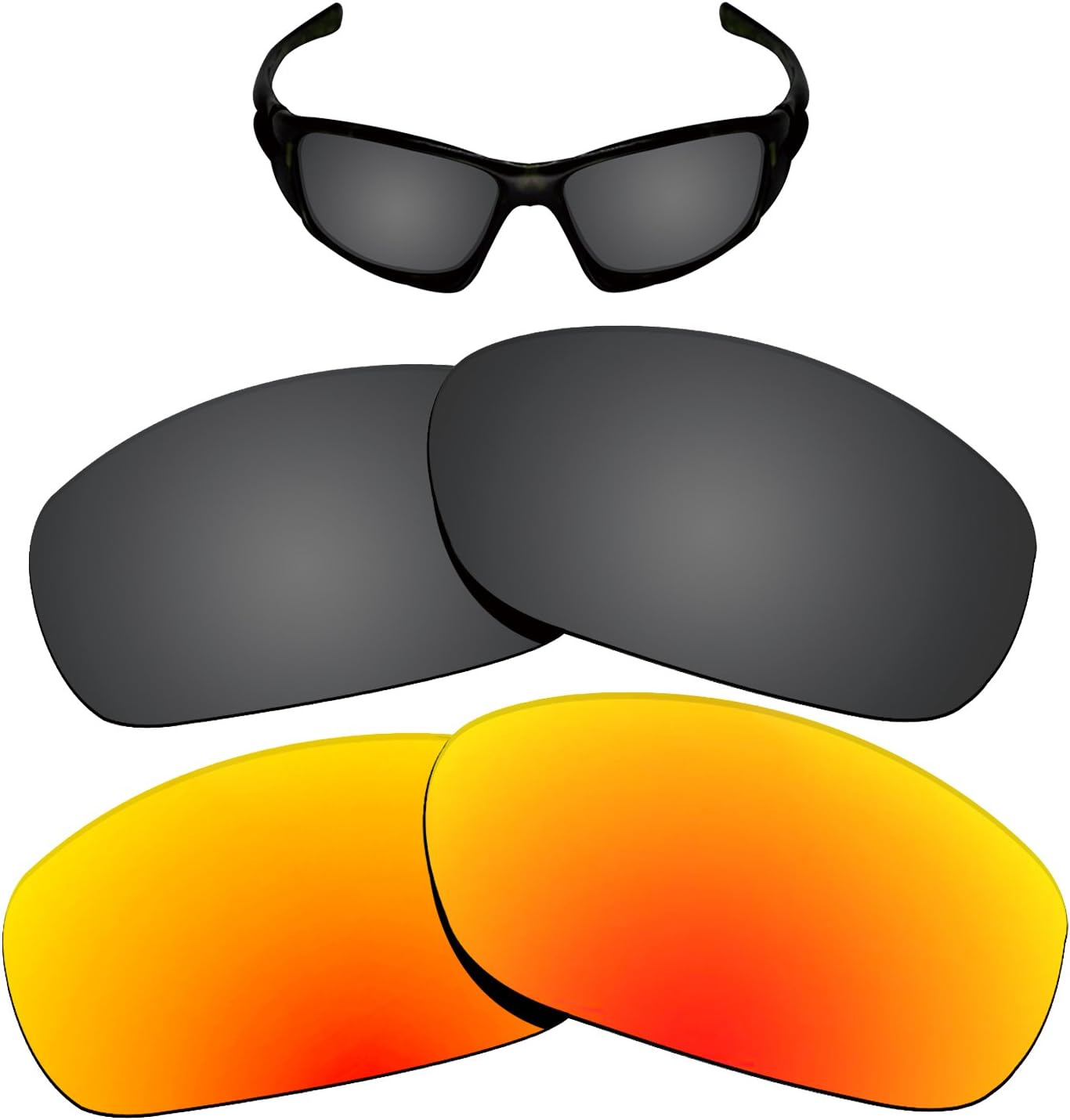 12MM Anti-fading Polarized Replacement Lenses for Oakley Ten X Sunglass,2 Packs