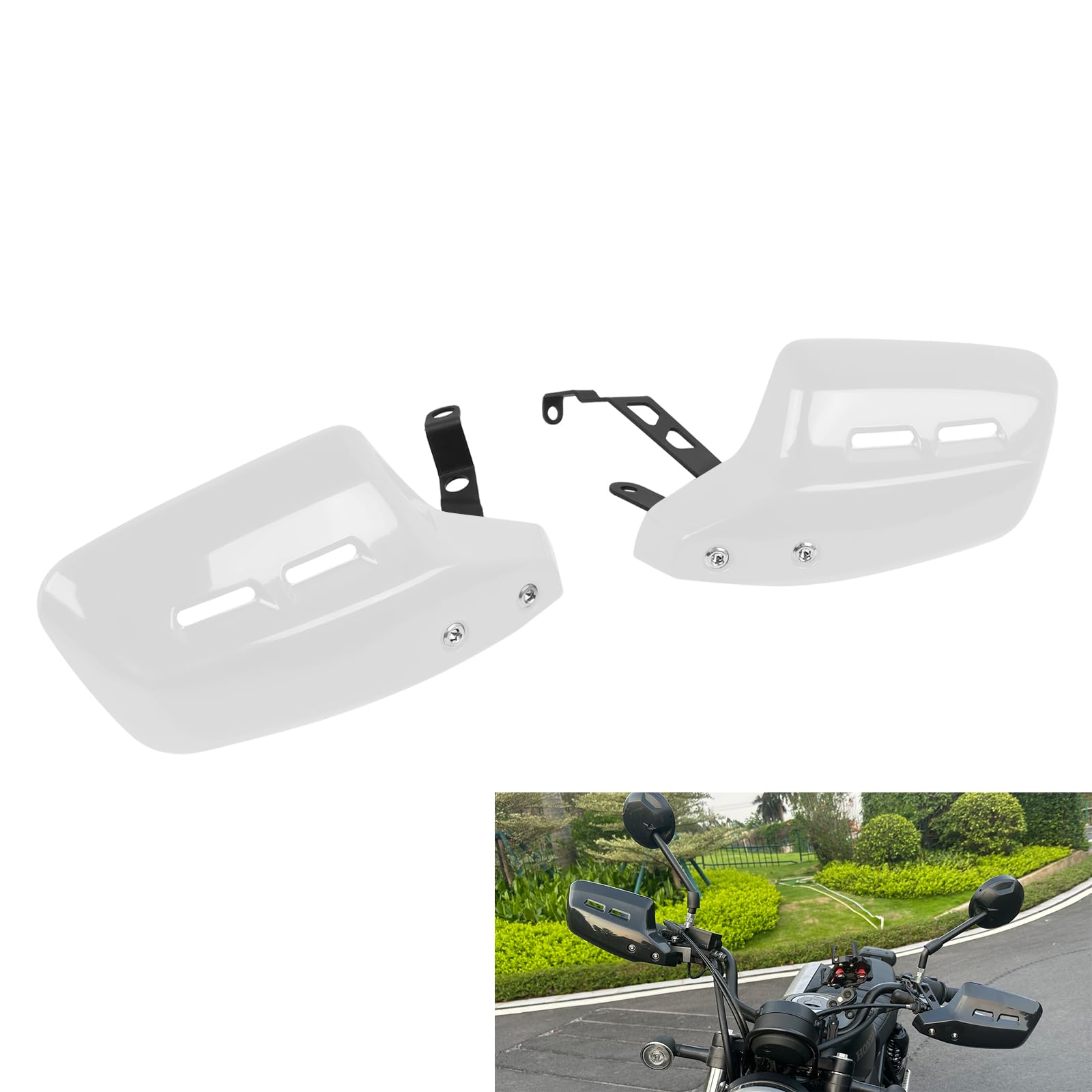 CHIFUN Motorcycle Handguard Gloss White Hand Guard