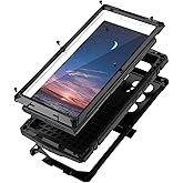 Newhalper Metal Phone Case Designed for Samsung Galaxy S25 Ultra 6.8 inch Heavy Duty Built in Screen Protector Kickstand Military-Grade Protection Rugged Aluminium Cover (Black)