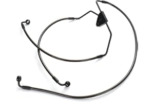 MoKitDora Stainless Steel Brake Line Oil Hose Kit for 10" Monkey Bagger Bars 1996-2013 Harley Touring Street FLHX Electra Glide FLHT No ABS, Black